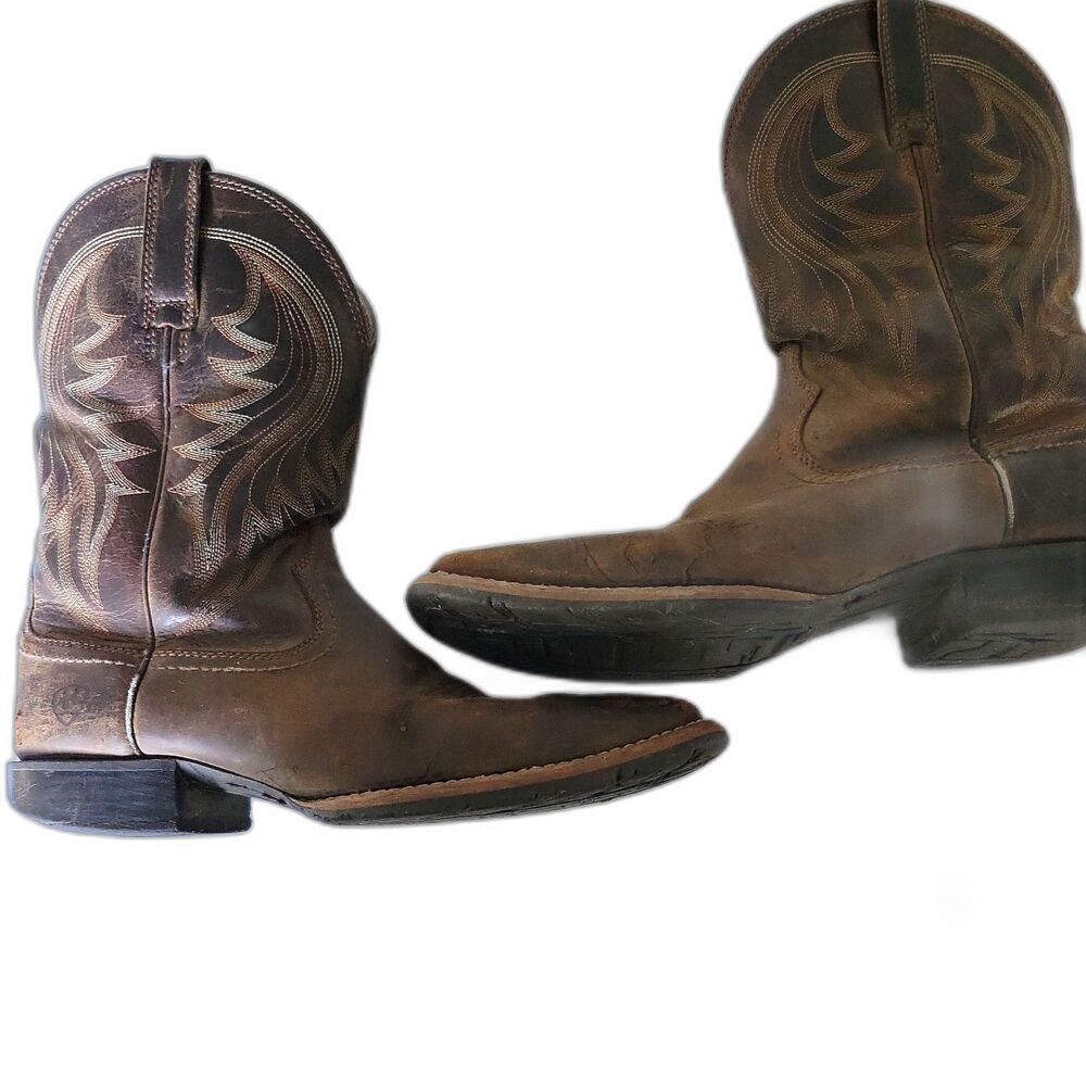 Ariat Hybrid Rancher Western Boot, Men's Leather Square Toe Size 10D